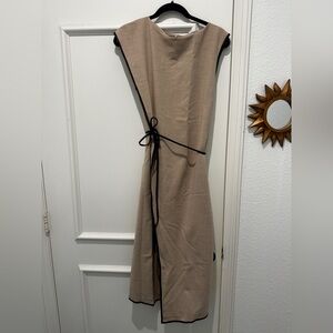 Modern Citizen Brown Sleeveless Halter Wrap Dress